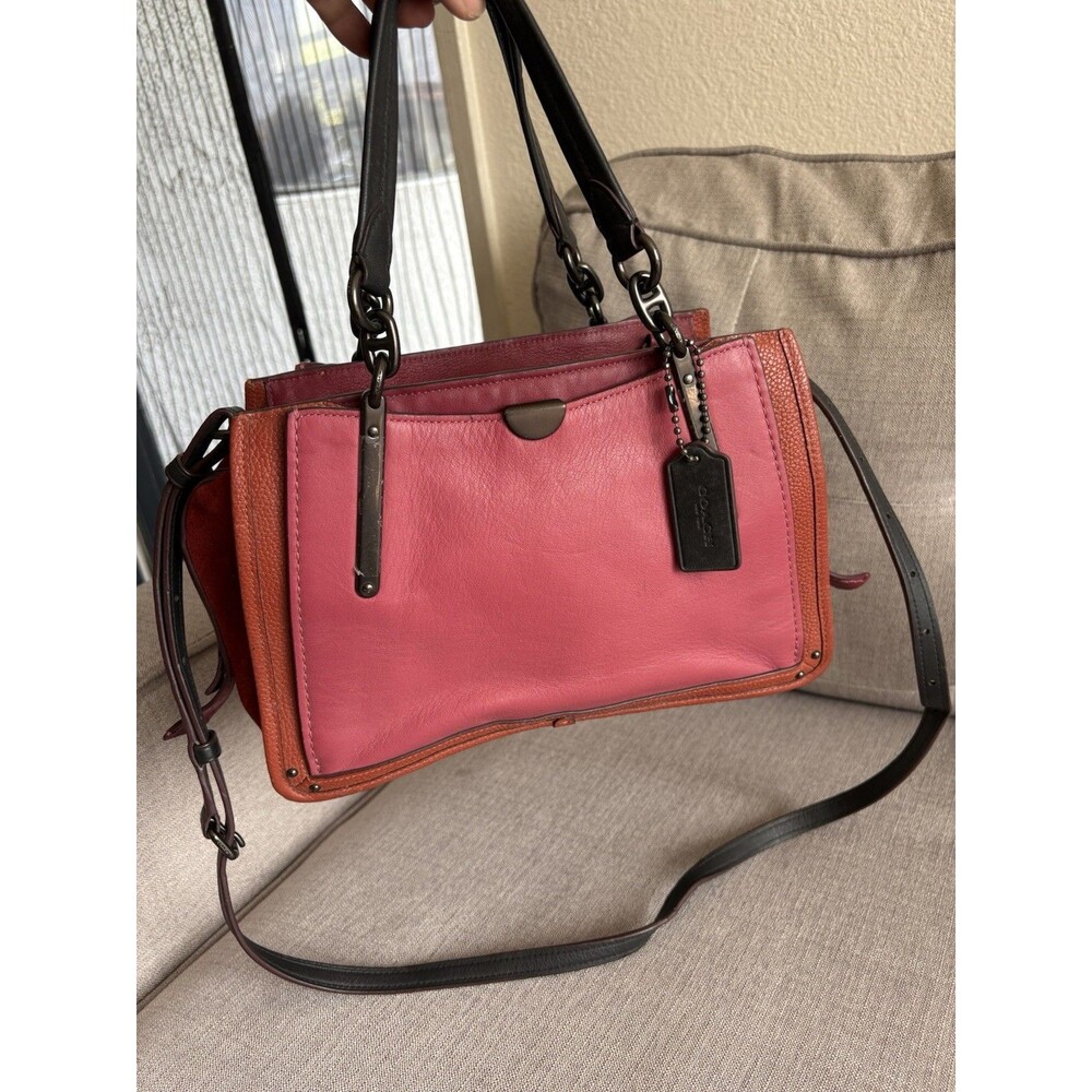 Authentic 79443 COACH Dreamer 27 Mix leather ColorBlock Satchel Crossbody Bag